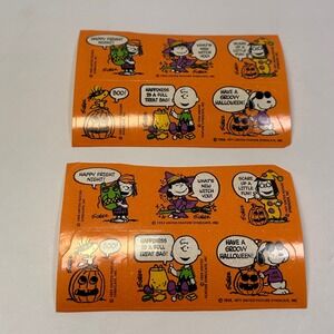 Vtg Peanuts Halloween Stickers Snoopy Charlie Brown Lucy Van Pelt Witch‎ Pumpkin